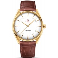 Réplique Omega Seamaster Olympic Chronométreur officiel Cadran blanc Bracelet en cuir Montre pour homme 522.53.40.20.04.001