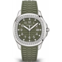 Réplique Montre pour homme Patek Philippe Aquanaut avec cadran vert et bracelet composite diamant 5267/200A-011