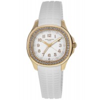 Réplique Montre pour femme Patek Philippe Aquanaut avec cadran blanc et bracelet composite diamant 5269/200R-001