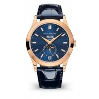 Réplique Patek Philippe Complications Calendrier annuel Or rose Diamant Cadran bleu Montre unisexe 5396R-015