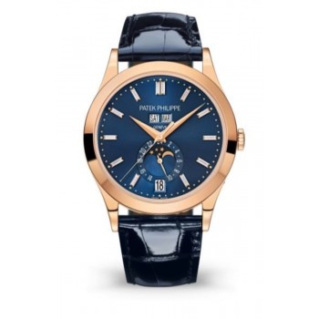 Réplique Patek Philippe Complications Calendrier annuel Or rose Diamant Cadran bleu Montre unisexe 5396R-015