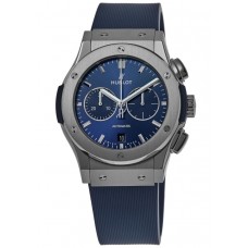 Réplique Montre pour homme Hublot Classic Fusion chronographe cadran bleu titane bracelet en caoutchouc 541.NX.7170.RX