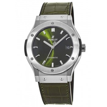 Réplique Montre pour homme Hublot Classic Fusion automatique cadran vert 42 mm titane 542.NX.8970.LR