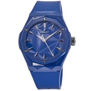 Réplique Montre pour homme Hublot Classic Fusion Orlinski avec cadran bleu et bracelet en caoutchouc 550.ES.5100.RX.ORL21