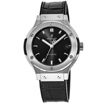 Réplique Montre pour homme Hublot Classic Fusion 38 mm avec cadran noir en titane 565.NX.1470.LR