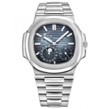 Réplique Montre pour homme Patek Philippe Nautilus en acier à cadran bleu 5712/1A-001