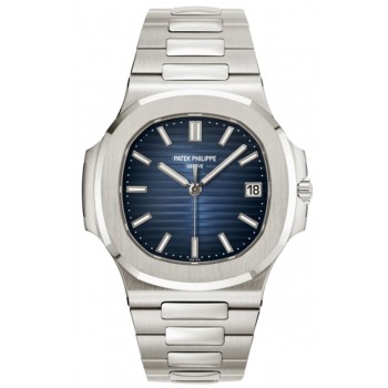 Réplique Montre pour homme Patek Philippe Nautilus avec cadran bleu en or blanc 18 carats 5811/1G-001