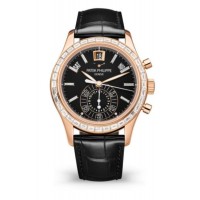 Réplique Montre pour homme Patek Philippe Complications Calendrier annuel Or rose Diamant Cadran noir 5961R-010