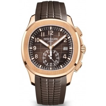 Réplique Montre pour homme Patek Philippe Aquanaut avec cadran marron et bracelet composite 5968R-001