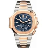 Réplique Montre pour homme Patek Philippe Nautilus avec cadran bleu, or rose et acier 5980/1AR-001