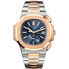 Réplique Montre pour homme Patek Philippe Nautilus avec cadran bleu, or rose et acier 5980/1AR-001