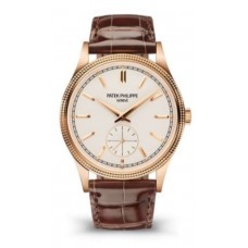 Réplique Montre pour homme Patek Philippe Calatrava Petite Seconde Cadran grainé argenté Bracelet en cuir 6119R-001