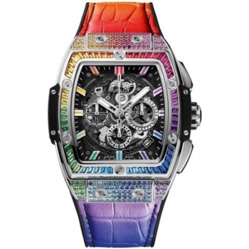 Réplique Montre pour homme Hublot Spirit of Big Bang avec cadran squelette et bracelet en cuir 641.NX.0117.LR.0999