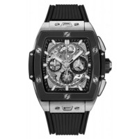 Réplique Montre pour homme Hublot Big Bang chronographe cadran squelette bracelet en caoutchouc 642.NM.0170.RX