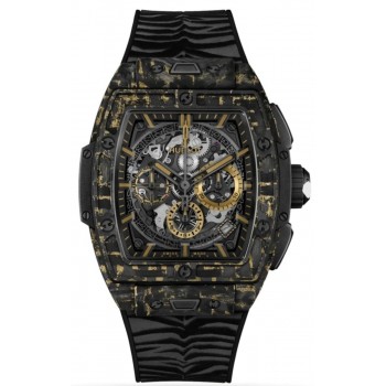 Réplique Montre pour homme Hublot Spirit of Big Bang chronographe cadran squelette bracelet en caoutchouc 642.QX.0113.RX.TIG22