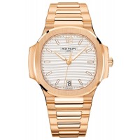 Réplique Montre pour femme Patek Philippe Nautilus avec cadran opalin argenté et or rose 7118/1R-001