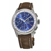 Réplique Montre Breitling Premier Chronograph 42 avec cadran bleu et bracelet en cuir marron pour homme A13315351C1X1