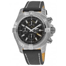 Réplique Montre Breitling Avenger Chronograph 45 avec cadran noir et bracelet en cuir pour homme A13317101B1X1