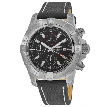 Réplique Montre Breitling Avenger Super Avenger Chronograph 48 pour homme avec cadran noir et bracelet en cuir A13375101B1X1