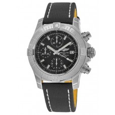 Réplique Montre Breitling Avenger Chronograph 43 avec cadran noir et bracelet en tissu noir pour homme A13385101B1X1