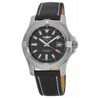 Réplique Montre Breitling Avenger Automatic 43 pour homme avec cadran noir et bracelet en cuir A17318101B1X1