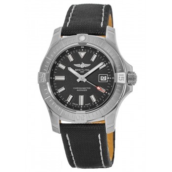 Réplique Montre Breitling Avenger Automatic 43 pour homme avec cadran noir et bracelet en cuir A17318101B1X1