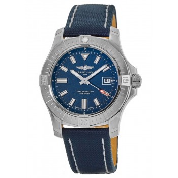 Réplique Montre Breitling Avenger Automatic 43 pour homme avec cadran bleu et bracelet en cuir militaire A17318101C1X1