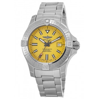 Réplique Montre Breitling Avenger Automatic 45 Seawolf pour homme en acier à cadran jaune A17319101I1A1