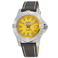 Réplique Montre Breitling Avenger Automatique 45 Seawolf avec cadran jaune et bracelet noir pour homme A17319101I1X1