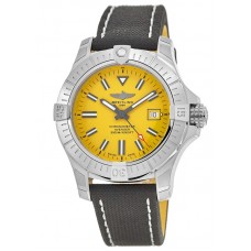 Réplique Montre Breitling Avenger Automatique 45 Seawolf avec cadran jaune et bracelet noir pour homme A17319101I1X1