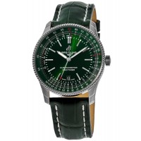 Réplique Montre Breitling Navitimer Automatic 41 avec cadran vert et bracelet en cuir pour homme A17326361L1P1