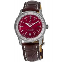 Réplique Montre Breitling Navitimer Automatic 41 pour homme avec cadran bordeaux et bracelet en cuir A173265A1K1P1