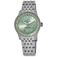 Réplique Montre Breitling Navitimer Automatic 36 pour femme en acier avec cadran vert A17327361L1A1