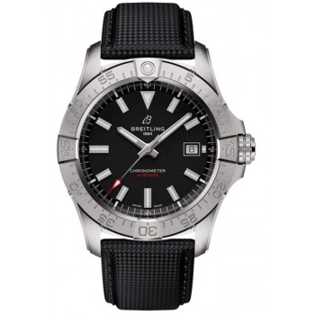 Réplique Montre Breitling Avenger Automatic 42 pour homme avec cadran noir et bracelet en cuir A17328101B1X1