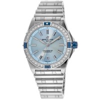 Réplique Montre Breitling Super Chronomat Automatique 38 Cadran Bleu Clair En Acier Diamant Pour Femme A17356531C1A1