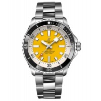 Réplique Montre Breitling Superocean Automatic 42 pour homme en acier avec cadran jaune A17375211I1A1