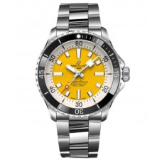 Réplique Montre Breitling Superocean Automatic 42 pour homme en acier avec cadran jaune A17375211I1A1