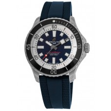 Réplique Montre Breitling Superocean Automatic 44 pour homme avec cadran bleu et bracelet en caoutchouc A17376211C1S1