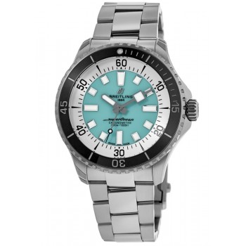 Réplique Montre Breitling Superocean Automatic 44 pour homme en acier avec cadran turquoise A17376211L2A1