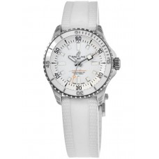 Réplique Montre Breitling Superocean Automatic 36 avec cadran blanc et bracelet en caoutchouc pour femme A17377211A1S1