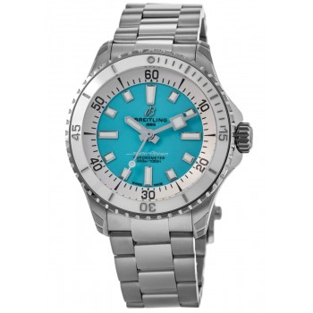 Réplique Montre Breitling Superocean Automatic 36 pour femme en acier avec cadran turquoise A17377211C1A1