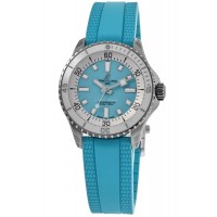 Réplique Montre Breitling Superocean Automatic 36 pour homme, cadran turquoise, bracelet en caoutchouc, A17377211C1S1