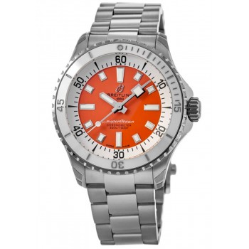 Réplique Montre Breitling Superocean Automatic 36 pour femme avec cadran orange en acier A17377211O1A1