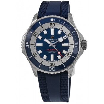 Réplique Montre Breitling Superocean Automatic 46 avec cadran bleu et bracelet en caoutchouc pour homme A17378E71C1S1