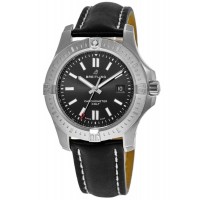 Réplique Montre Breitling Chronomat Colt Automatic 44 avec cadran noir et bracelet en cuir noir pour homme A17388101B1X2