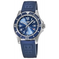 Réplique Montre pour homme Breitling Superocean II 44 avec cadran bleu et bracelet en caoutchouc bleu A17392D81C1S1-SD