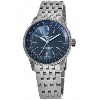 Réplique Montre Breitling Navitimer Automatic 35 pour femme en acier inoxydable avec cadran bleu A17395161C1A1