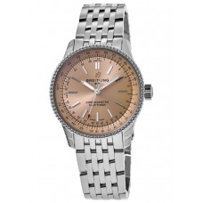 Réplique Montre pour femme Breitling Navitimer Automatic 35 avec cadran en cuivre et acier inoxydable A17395201K1A1