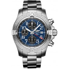 Réplique Montre Breitling Avenger Chronographe GMT 45 pour homme en acier avec cadran bleu A24315101C1A1