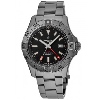 Réplique Montre Breitling Avenger automatique GMT 44 pour homme avec cadran noir en acier inoxydable A32320101B1A1